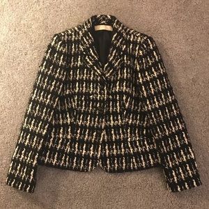 Valentino Tweed Black White Wool Blazer Jacket